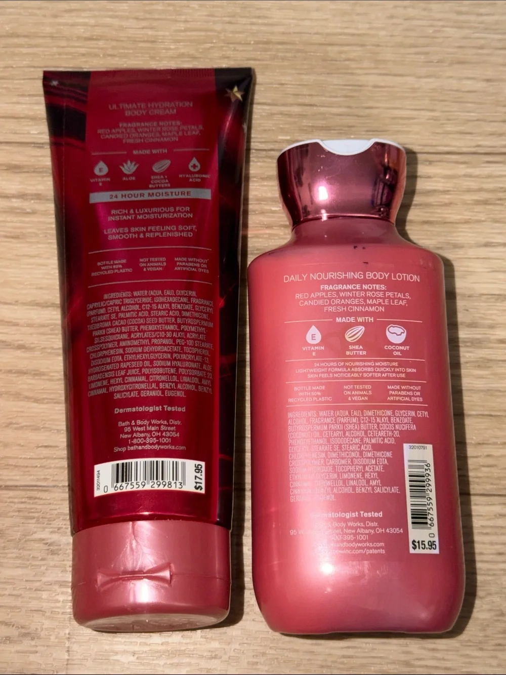 New Bath & Body Works 2 Pc Winter Candy Apple Body Lotion & Body Cream